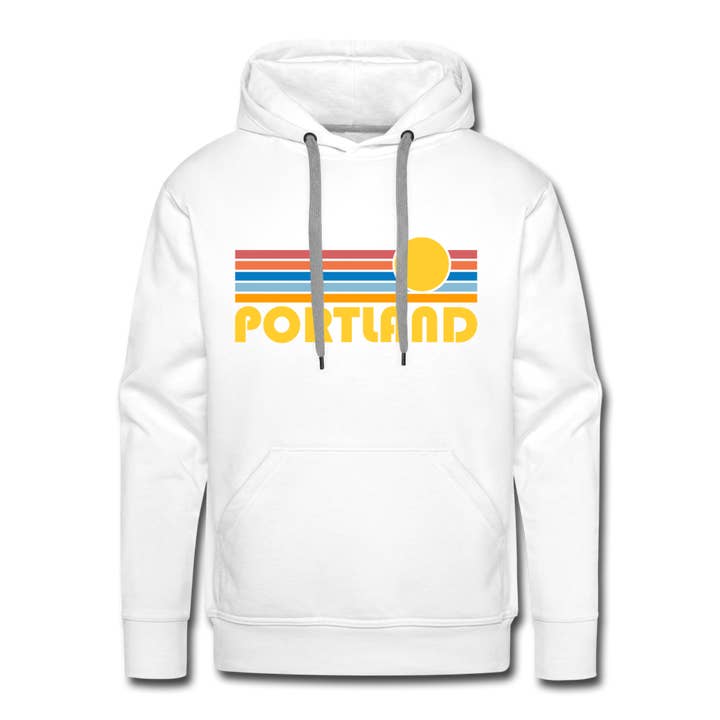 Hey Mountains - Wholesale Hoodie - Men's - Premium Portland, Oregon Hoodie - Retro Sun Portland