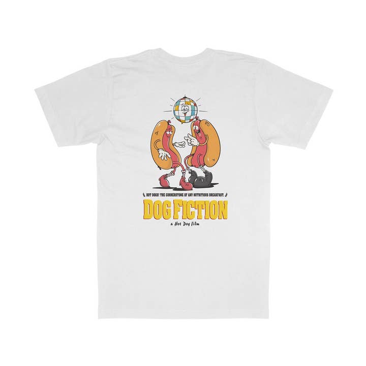 Hundfiktionsorganisk T-shirt i kraftig kvalitet Vit för wholesale av Weekend Concept