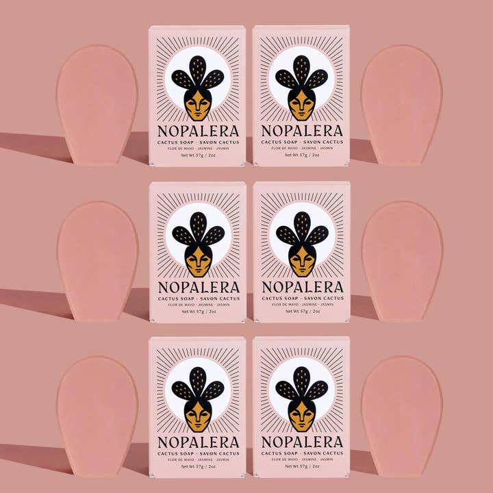 6-Pack Mini 2oz Flor de Mayo Cactus Soap for wholesale by Nopalera
