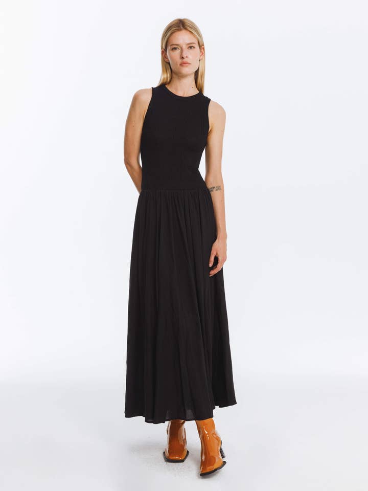 Negro Vestido sin mangas de punto texturizado negro de venta al por mayor en Faire