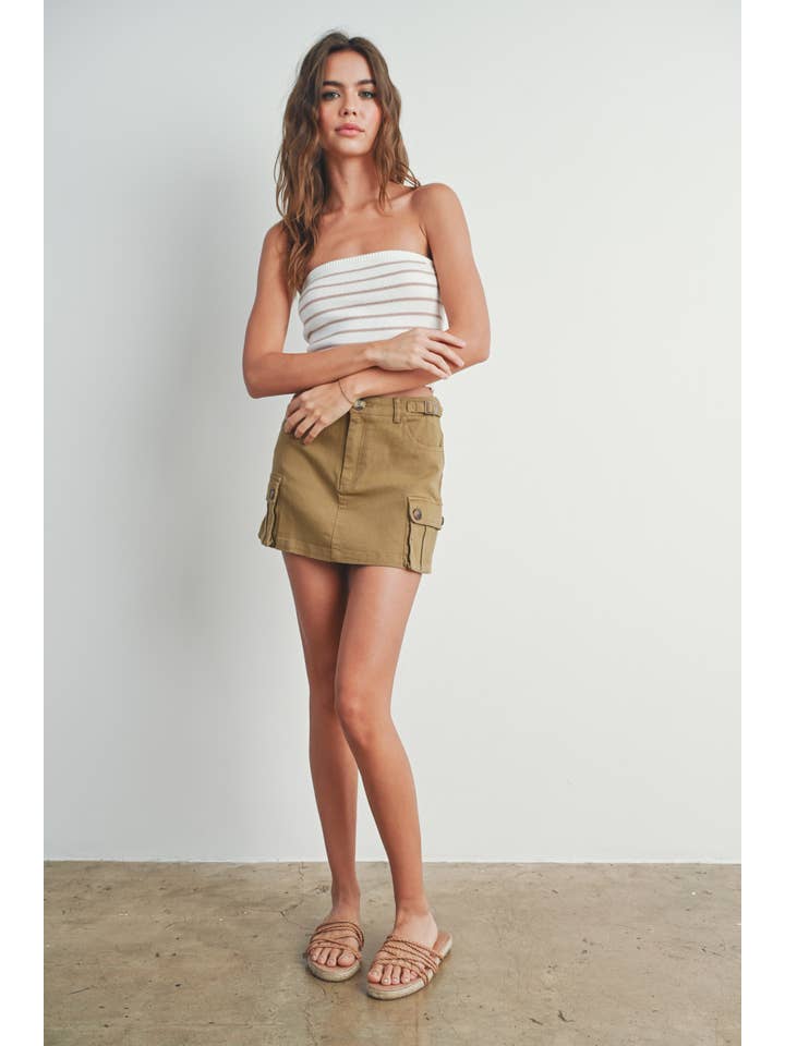 BUTTERMELON - Venta al por mayor Jersey corto de punto - Mujer - Suéter de tubo a rayas - BMW725911