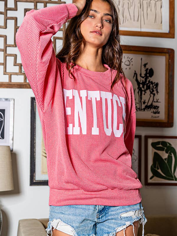 KELLY GREEN T1770M 'KENTUCKY' Comfy Oversize Graphic Sweatshirt, Gameday for wholesale on Faire18