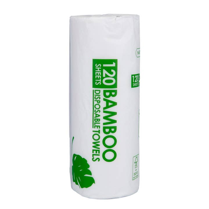 Bamboo Disposable Towels | 2-Ply | 30 Rolls, 120 Sheets/roll for wholesale by NatureZway