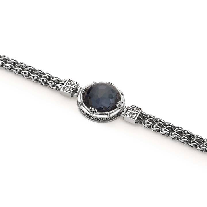 Handgefertigtes Kettenarmband mit Hämatit-Doublett für den Großhandel von Anatoli Jewelry