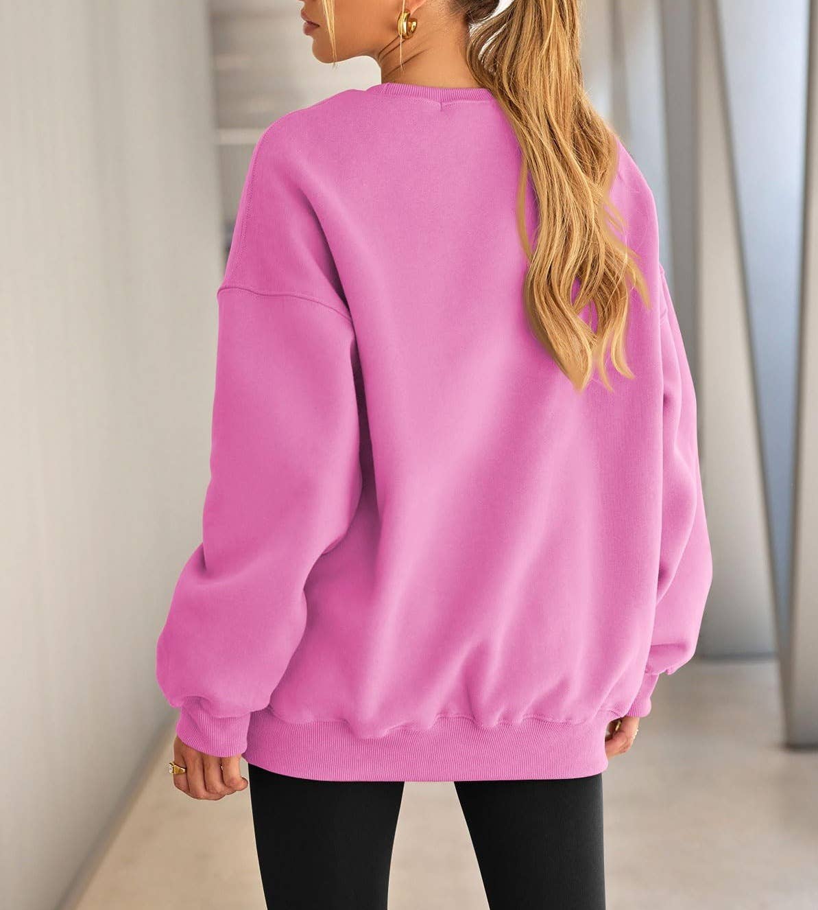Masyal - Wholesale Sweatshirt - Women's - Women Oversize Fleece Crew Neck Sweatshirts23