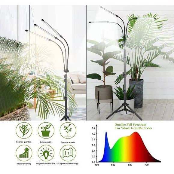 Crover - Wholesale Garden Tool - Tri-Head LED Grow Light with Stand – 3 Modes & 9 Brightness 0