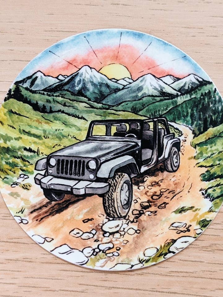 Mountain Road - autocollant en vinyle pour la vente par Kim Everhard Art