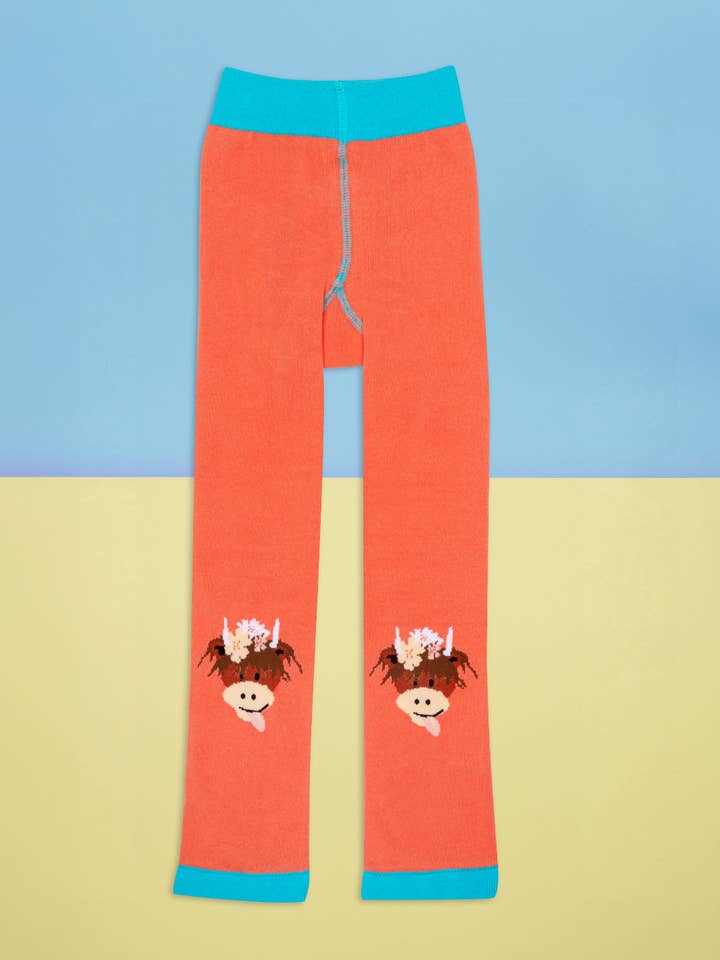 Blade and Rose Limited - Wholesale Fashion Leggings - Kids - Bonnie Highland Cow Junior Leggings0