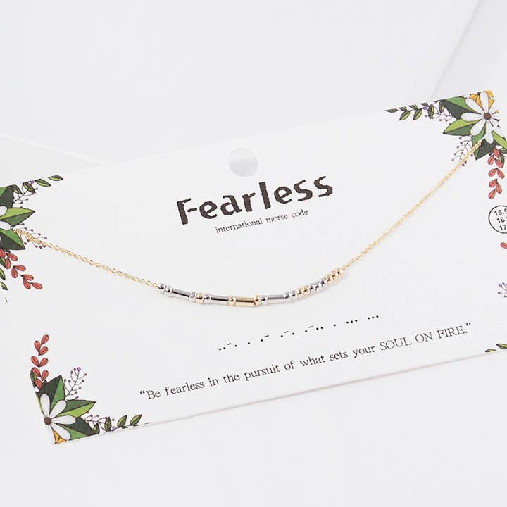 Fashion City - Wholesale Link & Chain Necklace - Positivity Morse Code Necklace3