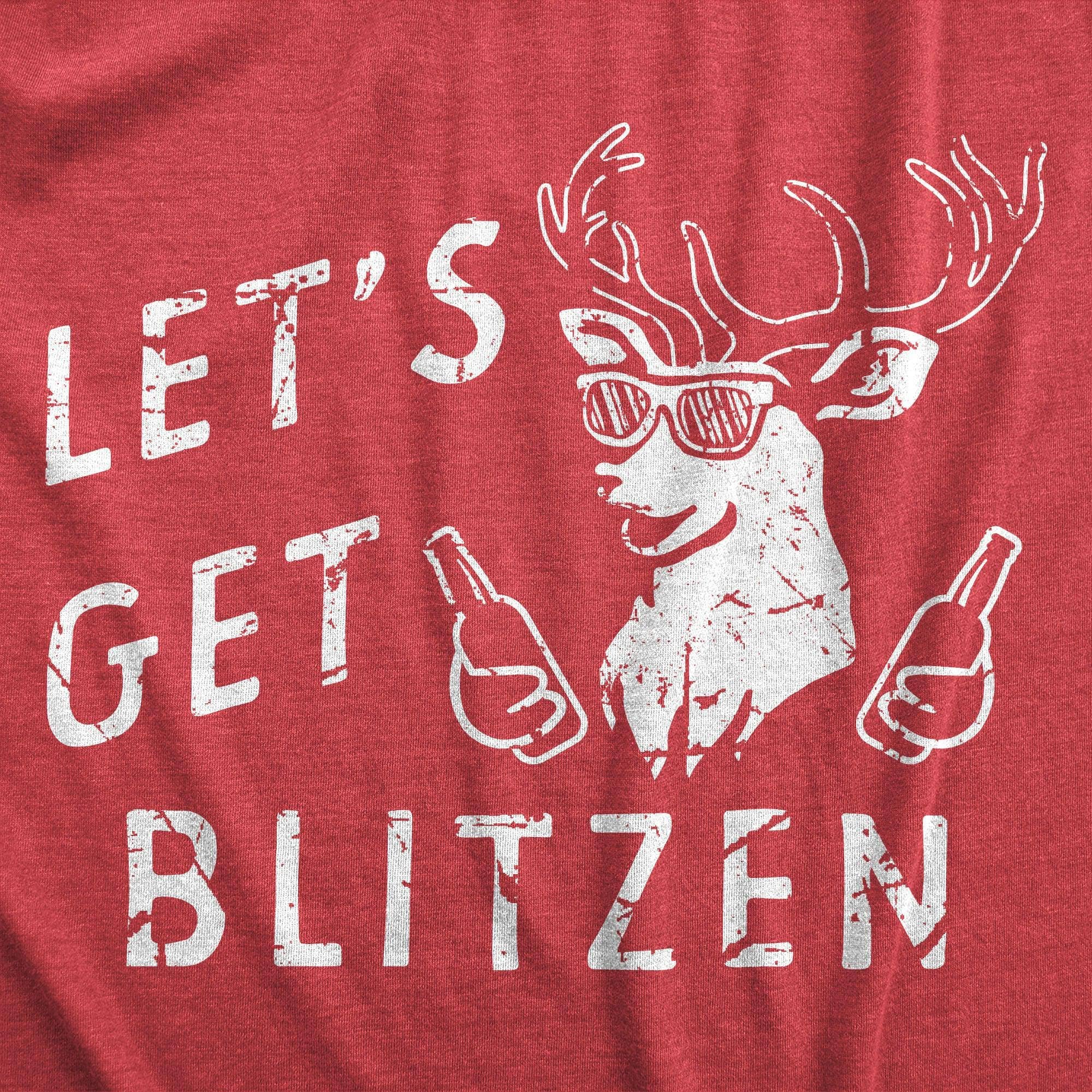 Lets Get Blitzen Men's Tshirt Christmas Graphic Tee Western for wholesale on Faire1