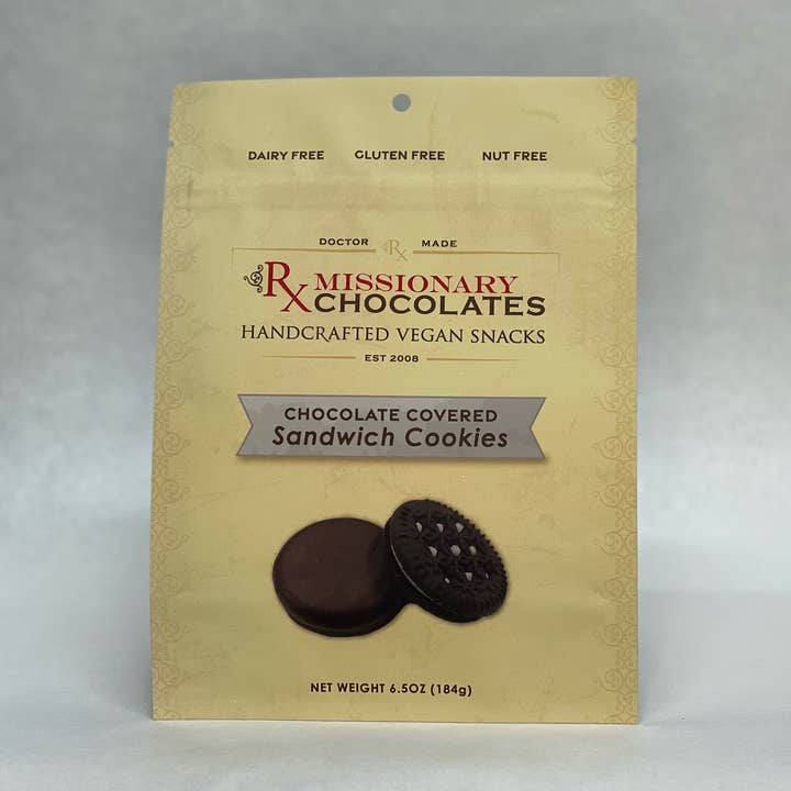 Chocolate covered GF Sandwich Cookies for wholesale by Missionary Chocolates