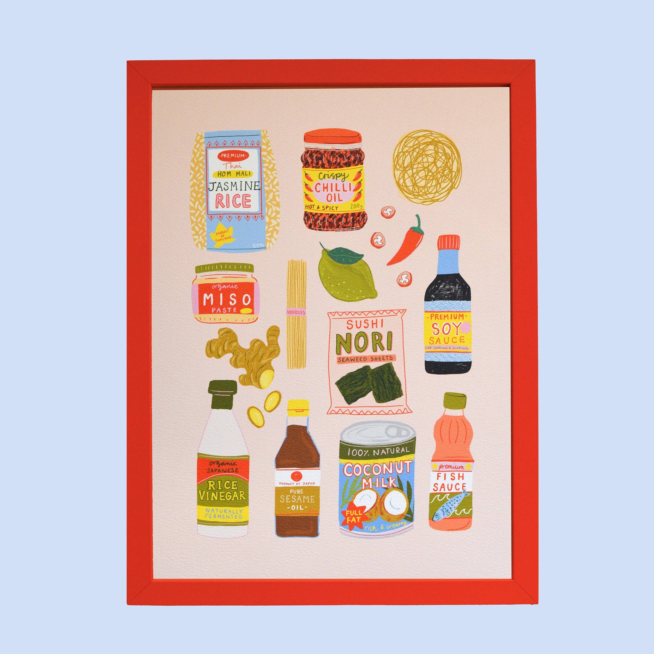 Laura Barnes Wholesale Ltd – wholesale Art print – Asian ingredients Art Print2
