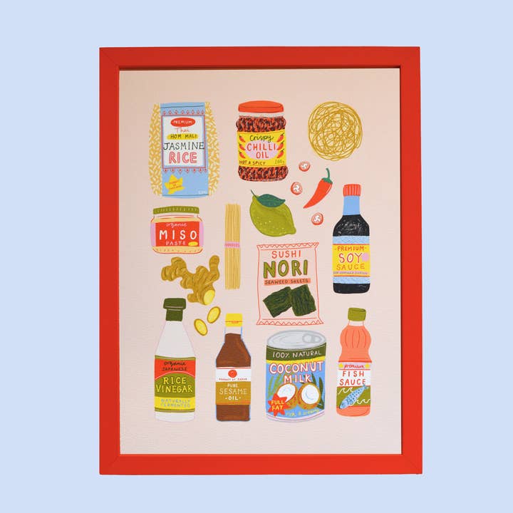 Laura Barnes Wholesale Ltd – wholesale Art print – Asian ingredients Art Print2