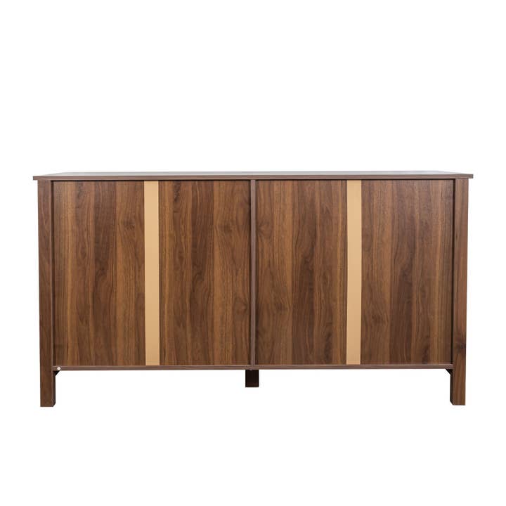 39F Inc. - Wholesale Cabinet - Walnut 4-Door Sideboard with 4 Shelves Freestanding Cabinet4