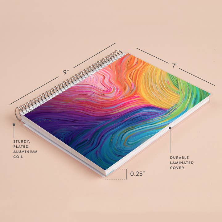 Erin Condren Design - Wholesale Notebook - 7x9 Evolve Coiled Notebook - lined, platinum coil1