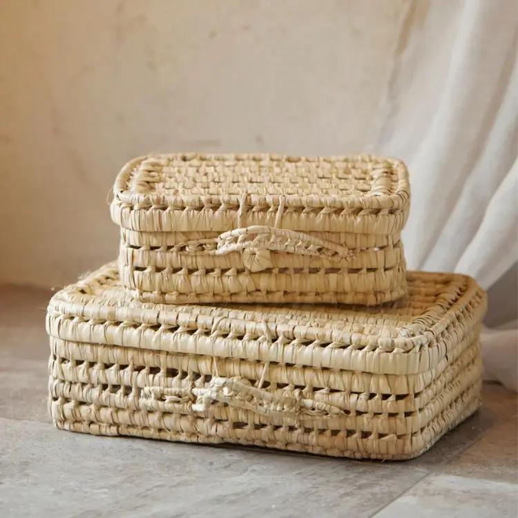 Collection Maroc - Vendita all'ingrosso Carrelli - Valigia in foglia di palma 40 cm0