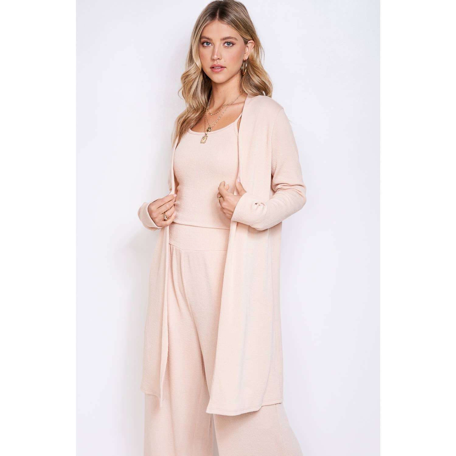 Phil Love – Großhandel Set aus Oberteil und Hose (NICHT Loungewear) – Damen – Solider Cardigan, 3-teiliges Set — ideal für den täglichen Gebrauch2
