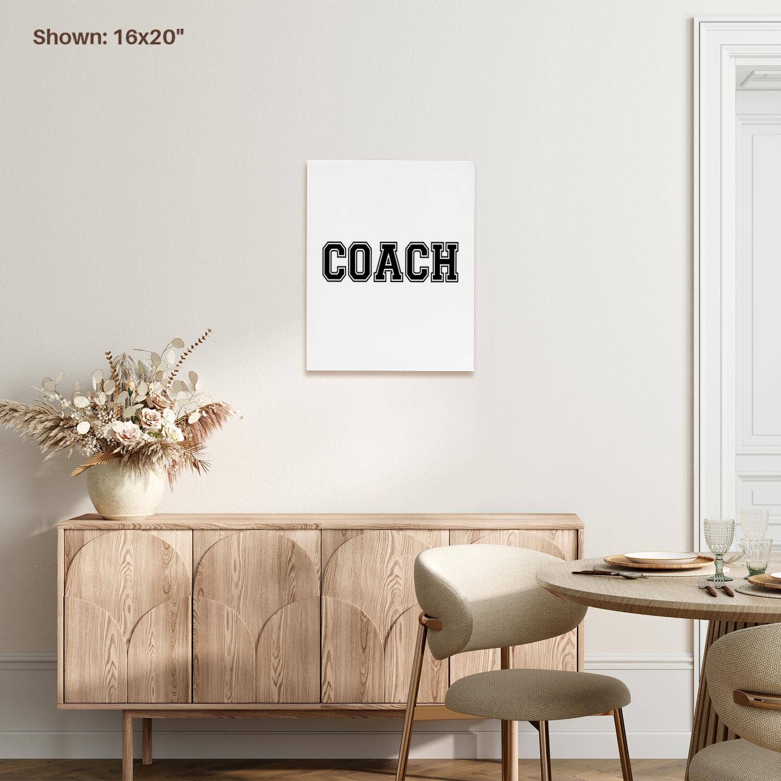 3dRose - Wholesale Art Print - 3dRose, Coach in black text - college font - PE class - Phys Ed Physical Education sports teacher in school, Museum Grade Canvas Wrap6