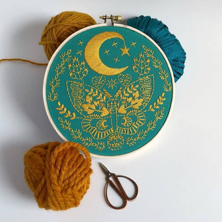 Rikrack - Wholesale Embroidery/Cross Stitch Supplies - Lunar Moth Embroidery Kit