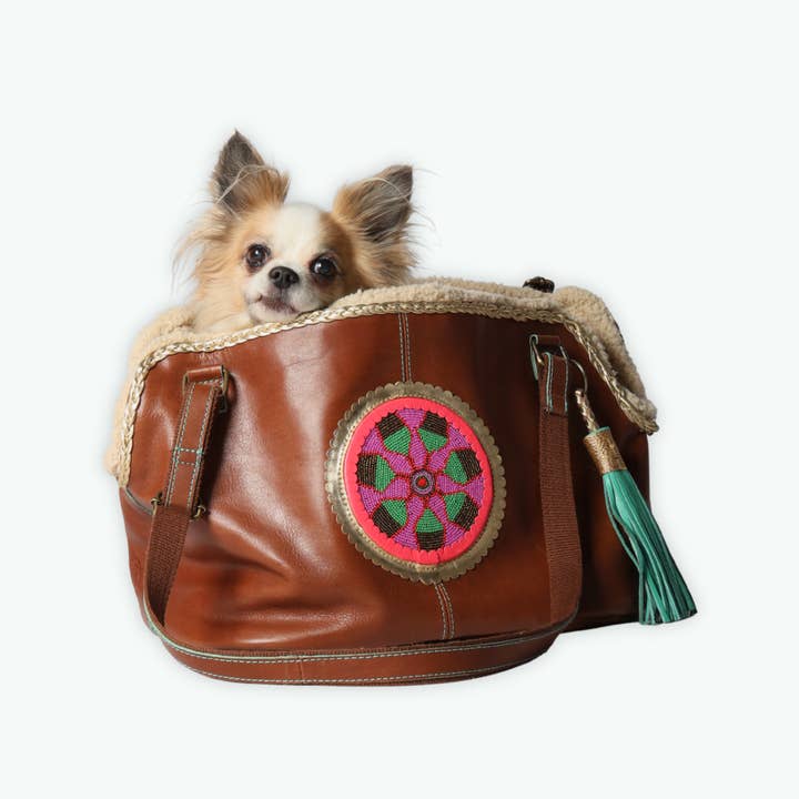 Bonita Leather Dog Carrier Bag (up to 8 kg) voor wholesale door Dog with a Mission