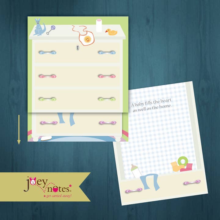 Baby Dresser - Announcement, Shower, TY - 6 Cards $2.50 ea for wholesale by joey notes