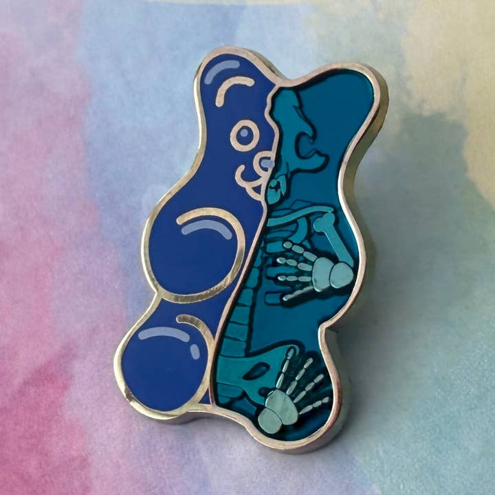 Gummy Bones Pin - Sarai Llamas Artist Collection for wholesale by Rad Girl Creations