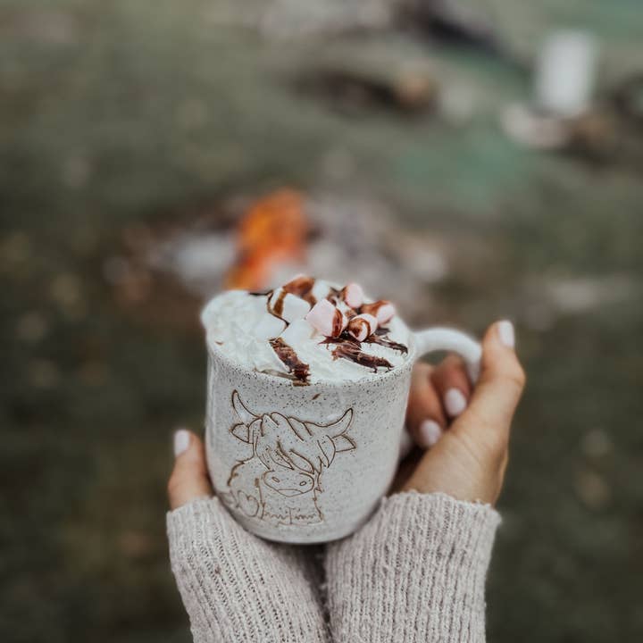 Wolf and Clay Pty Ltd - Wholesale Coffee Mug - Highland Cow (full body) - Ceramic Mug 3