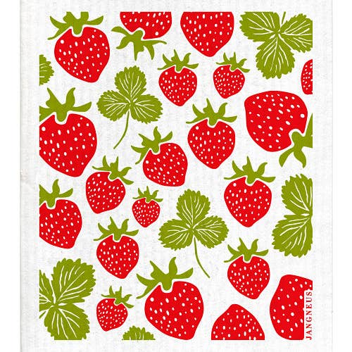Swedish Dishcloth - Strawberries - Red for wholesale on Faire