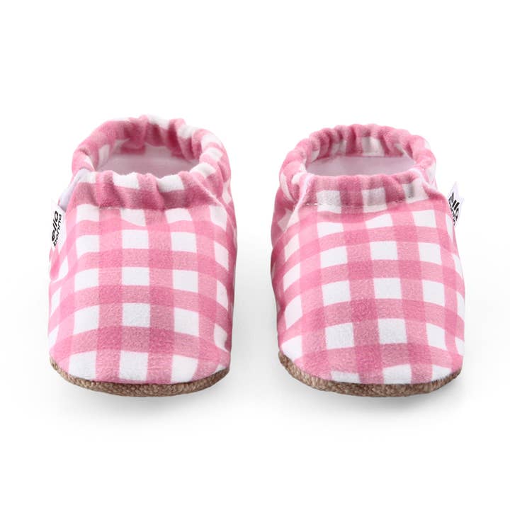 Ella Bonna Baby Moccasins, Slippers, Pink Striped for wholesale by Ella Bonna