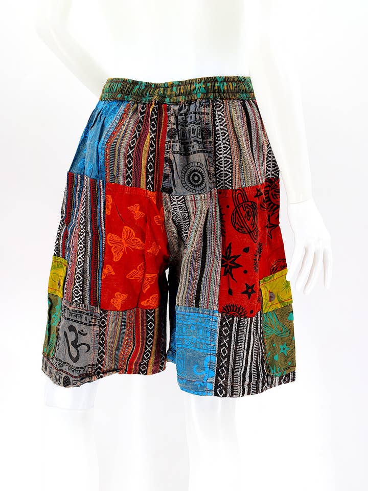 Himalaya Handmade - Wholesale Shorts - Women's - Cotton Hippie Handmade Gheri Patchwork Bohemian Shorts7