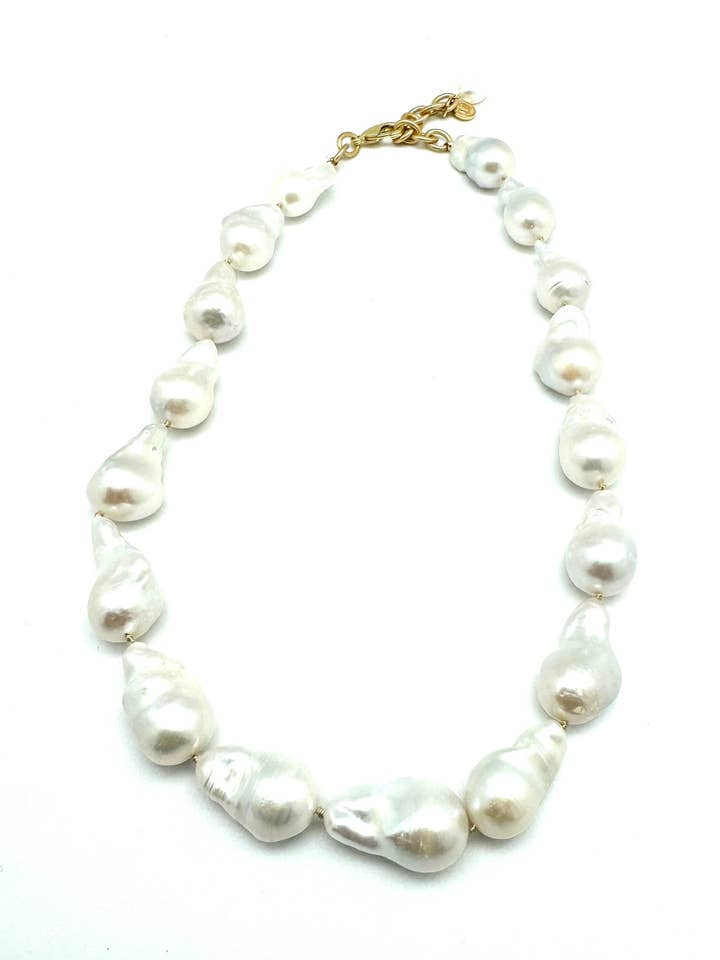 Barok perlehalskæde - hvid for engroshandel hos In2 design