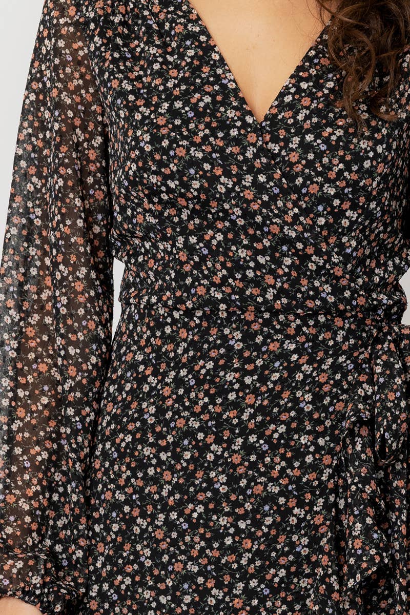 En Crème - Wholesale Dress - Women's - Floral Print Wrap Maxi Dress5