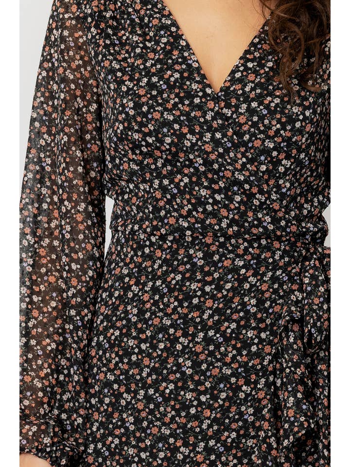 En Crème - Wholesale Dress - Women's - Floral Print Wrap Maxi Dress5