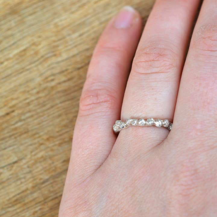 Natural Dot Ring with Plant Seeds - Silver for wholesale by Bijoux de La Lande