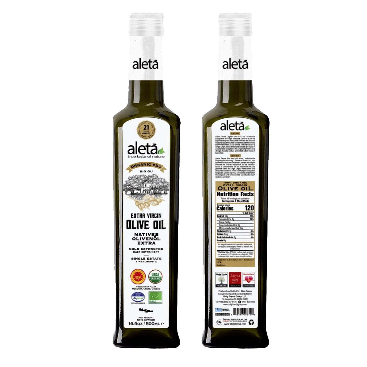 ALETA FARMS - Wholesale Olive Oil - Organic Single Estate, Extra Virgin Greek Olive Oil, 17 oz.8