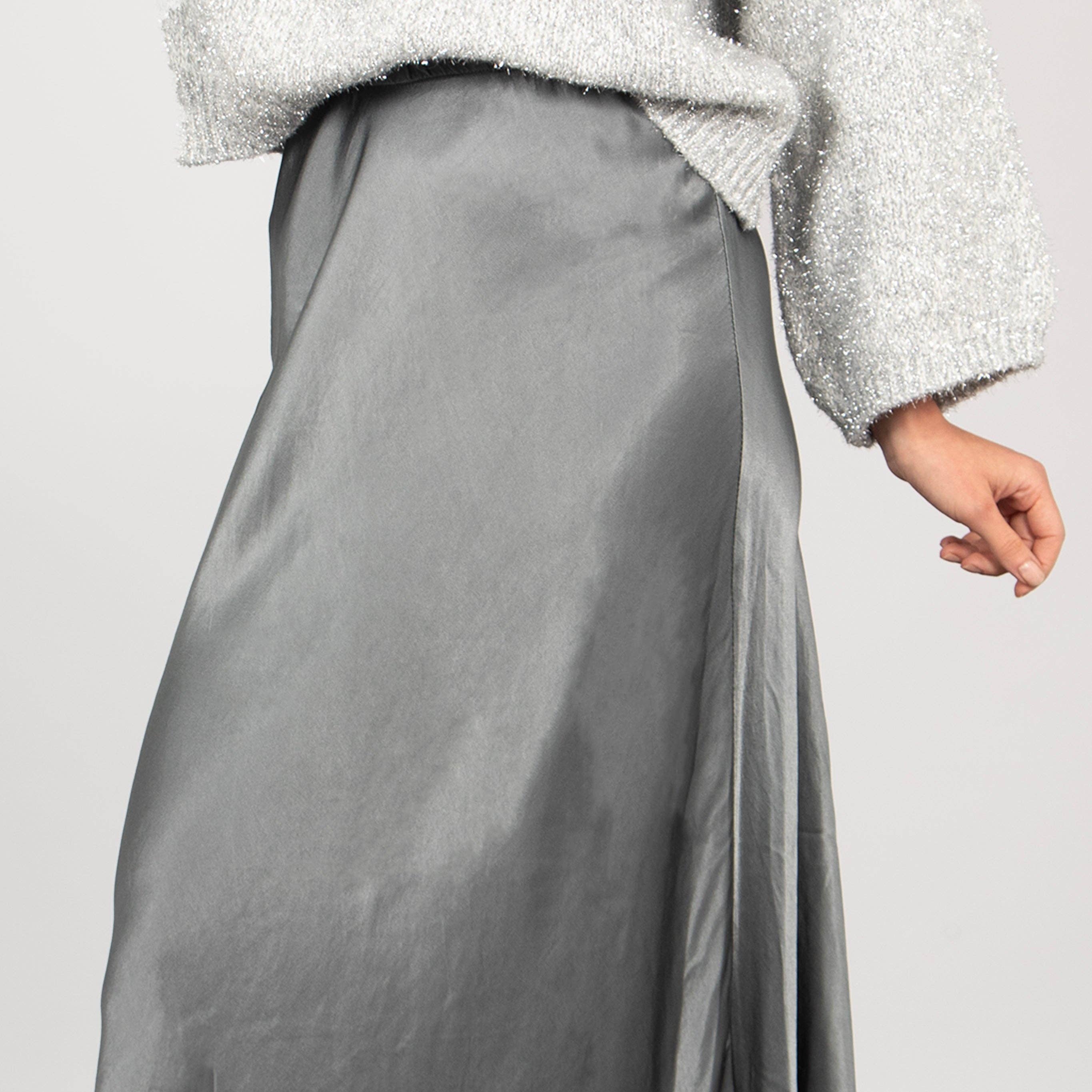 Sarta - Wholesale Rok - Dames - Cassie sliprok in pewter3