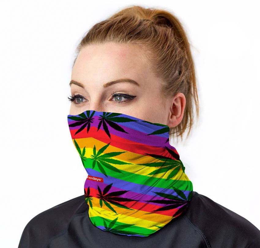 StonerDays Apparel - Wholesale Neck Warmer/Snood - Unisex - Rainbow Stripes Neck Gaiter4