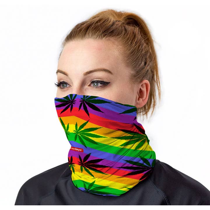 StonerDays Apparel - Wholesale Neck Warmer/Snood - Unisex - Rainbow Stripes Neck Gaiter4