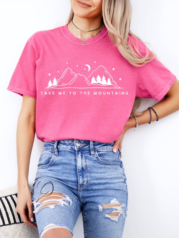 Take Me To The Mountains Graphic Tee for wholesale by CMD Wholesale