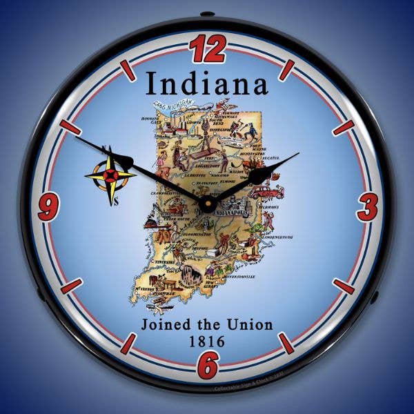 State of Indiana for wholesale by Collectable Sign and Clock LLC.