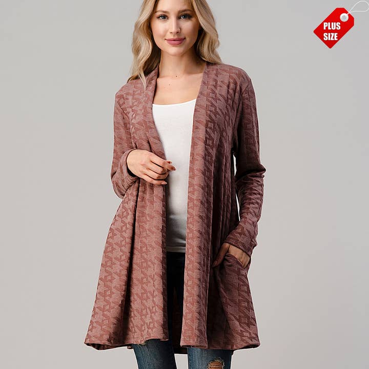 WEINROT ENTWORFENE STRICKJACKE IN GLOCKENFORM PLUS für den Großhandel auf Faire