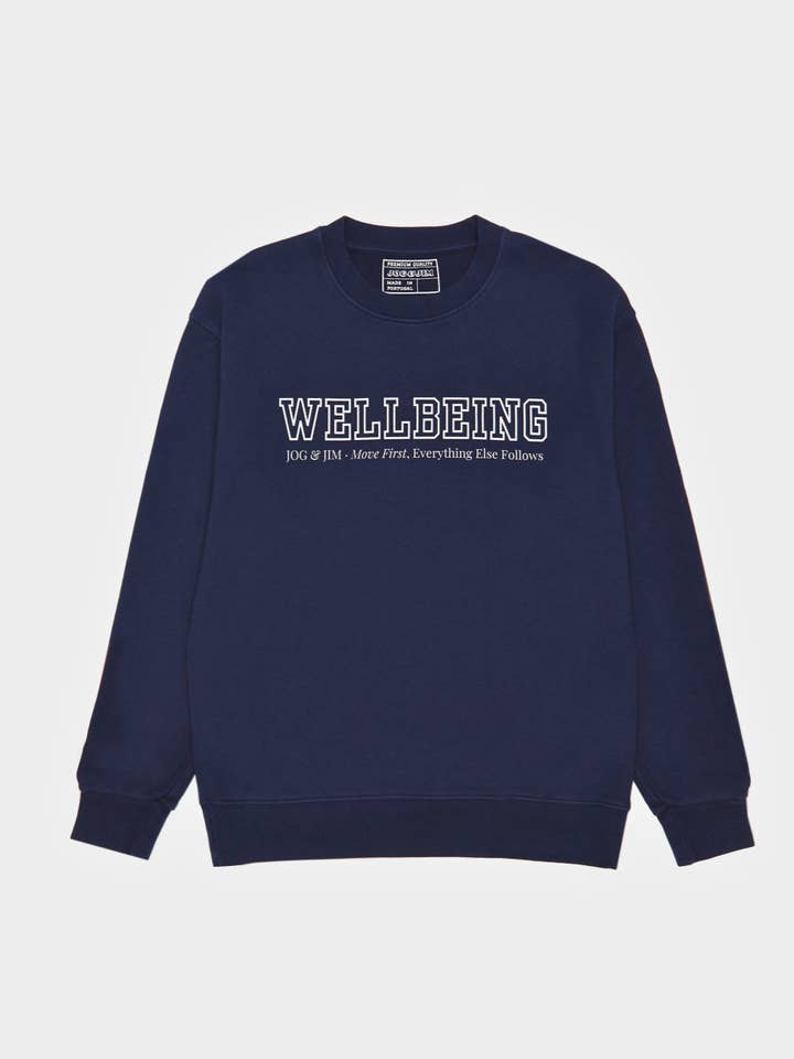 Wellbeing blå sweatshirt for engroshandel hos JOG & JIM