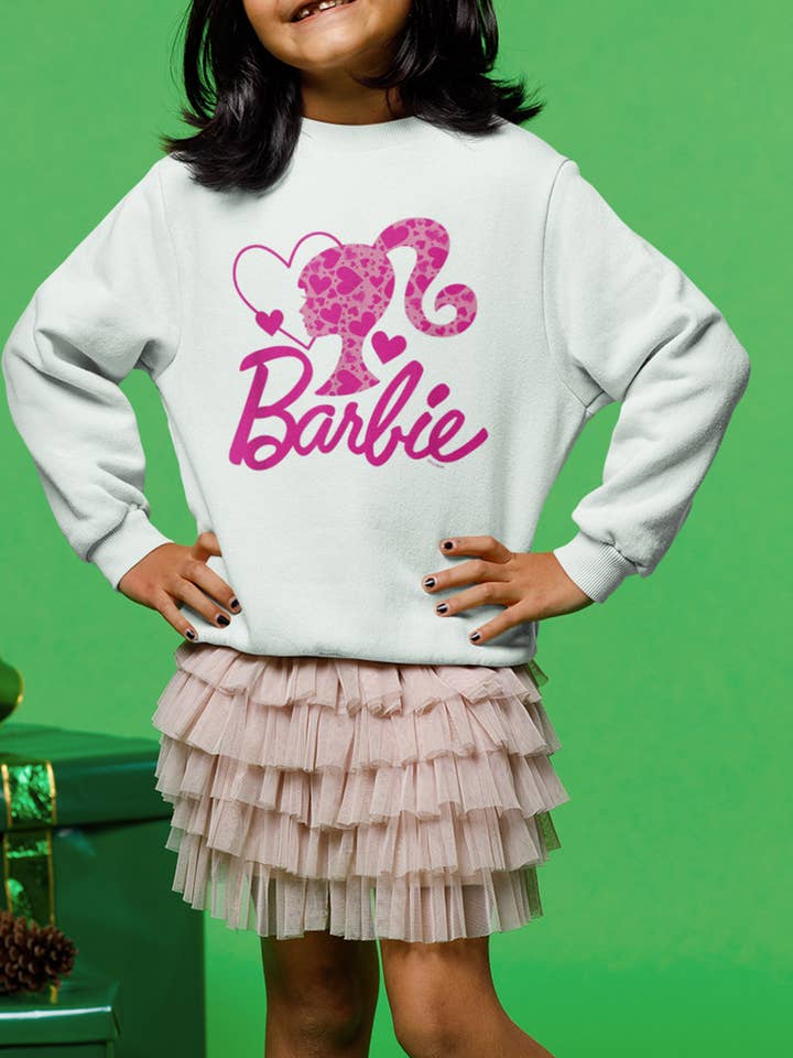 Sweatshirt met ronde hals voor meisjes - Barbie Heart voor wholesale door IALD