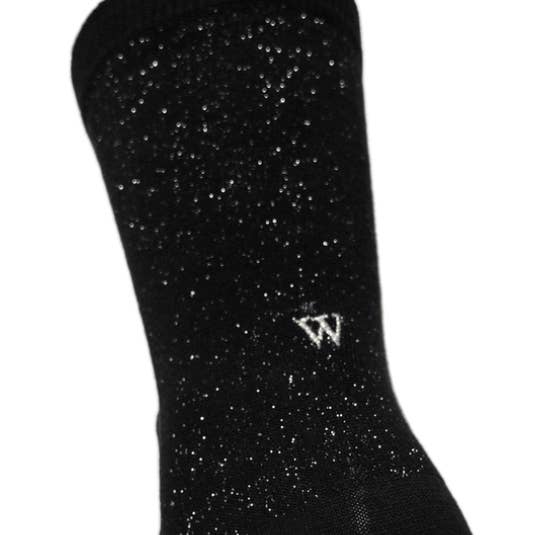 673 BLACK ALLOVER LUREX with GREY - Calf for wholesale by Individual Socks