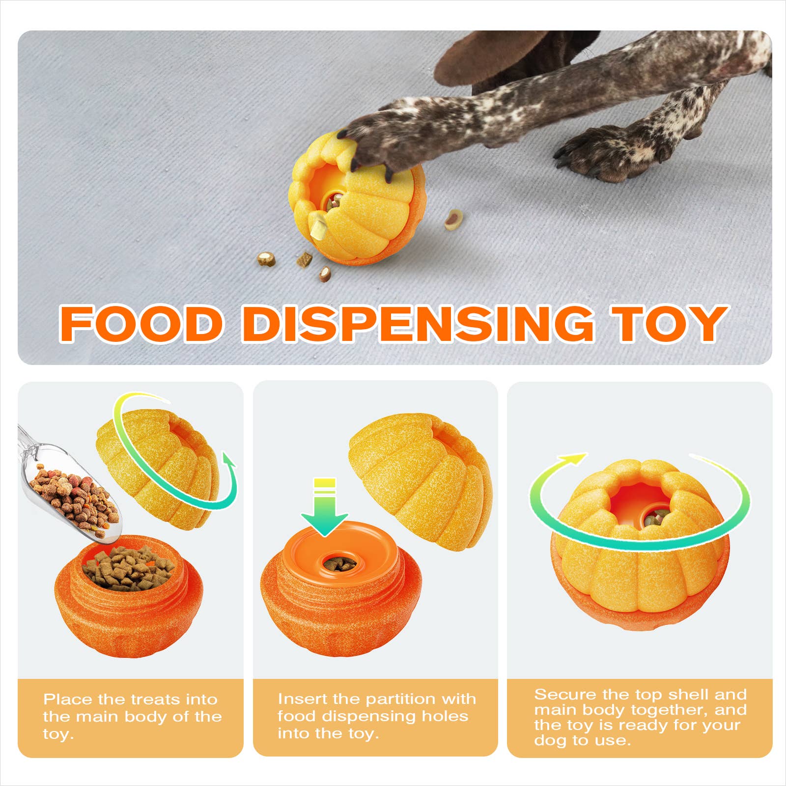 KADTC ORANGE MULTI-FUNCTIONAL DOG ENRICHMENT TOY for wholesale on Faire5