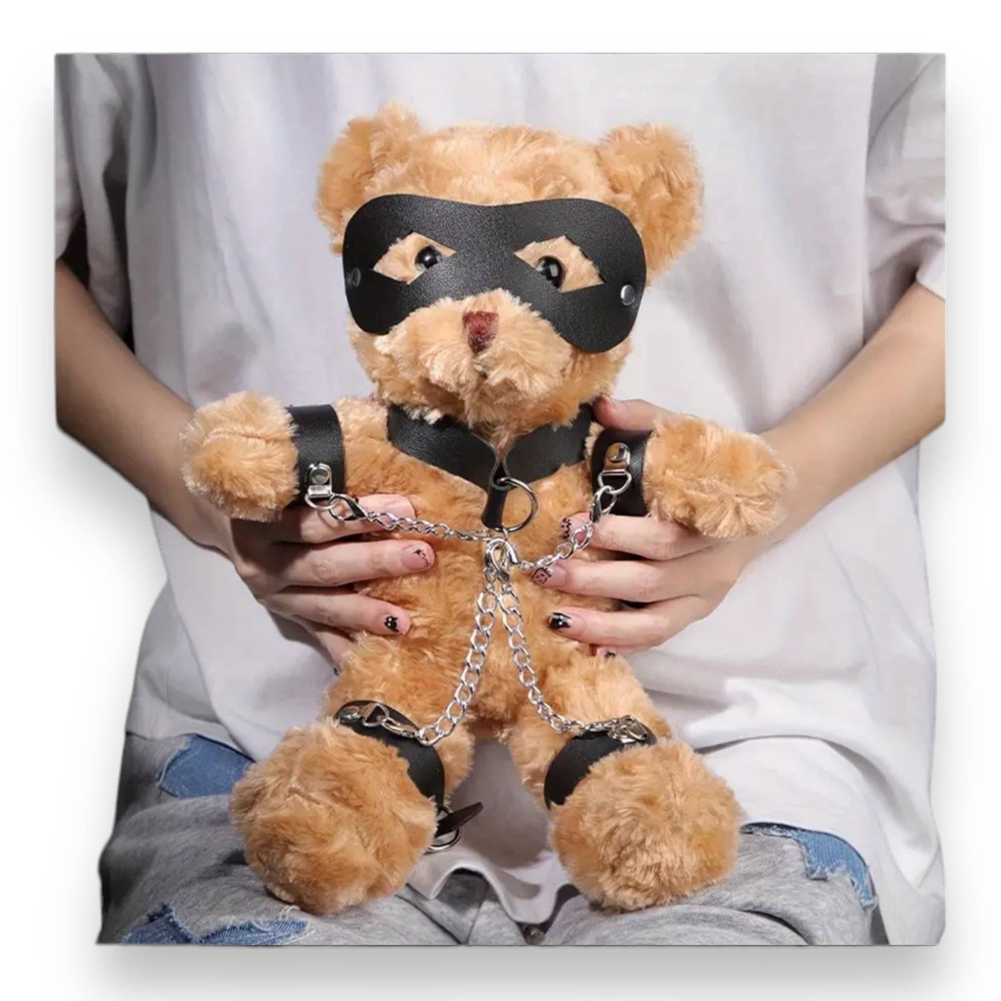 Kinky Pleasure - Wholesale Stuffed/Plush Toy - Kids & Baby - Kinky Pleasure - T058 - Teddy Bear in Chains - 2 Colors15