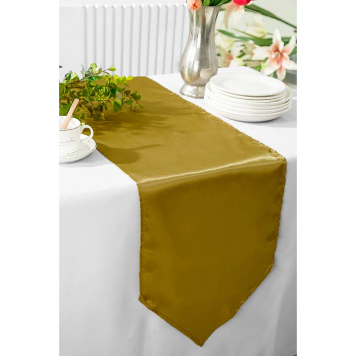 Premium Satin Table Runner – Glossy Wedding Linen for wholesale by Radyan Fabrics