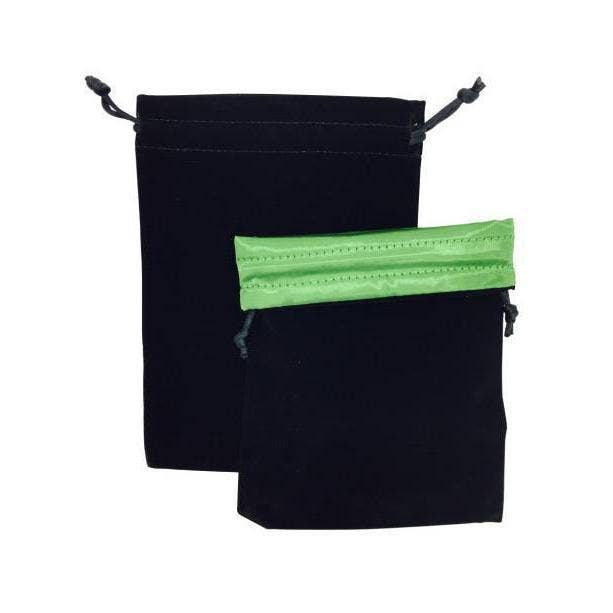 Norse Foundry - Vente Dé - Sac à dés noir/vert 5 x 7″ en velours avec satin renforcé traité0