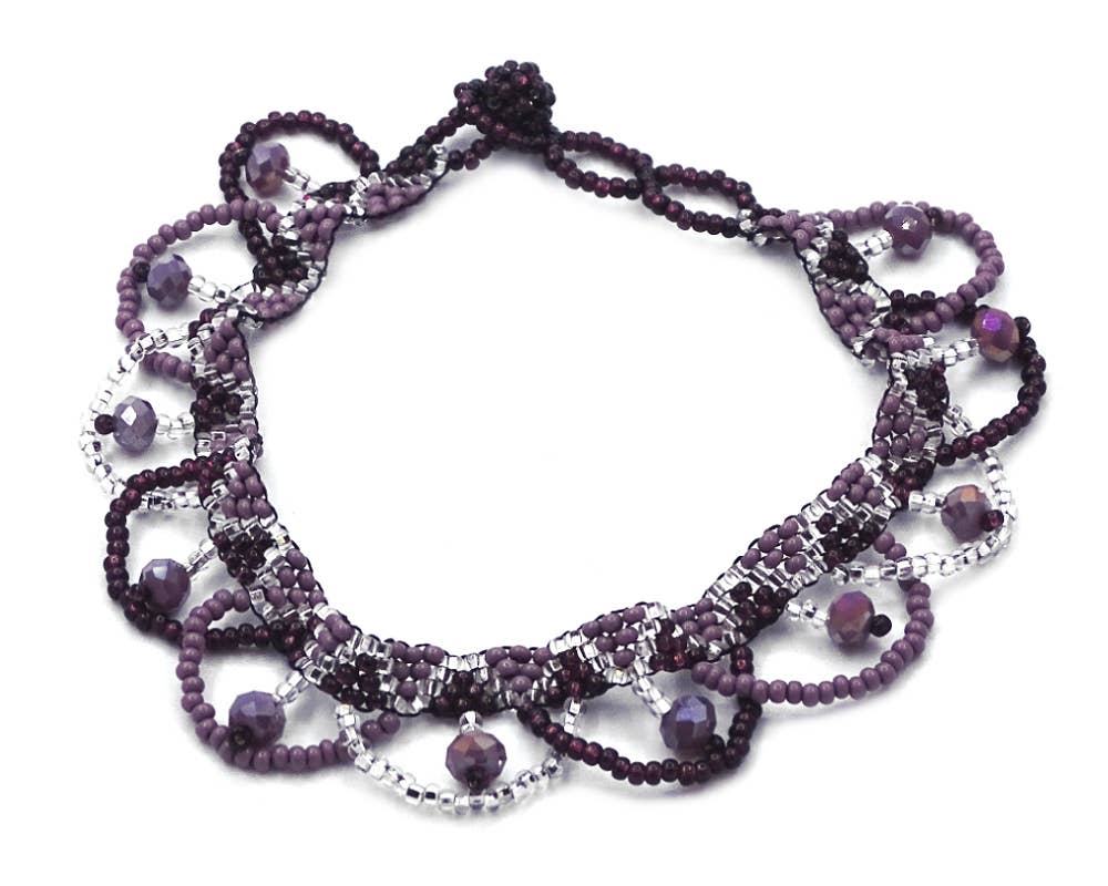 Pichincha - Wholesale Anklet - Guatemalan Crystal Beaded Loop Fringe Seed Bead Anklet6