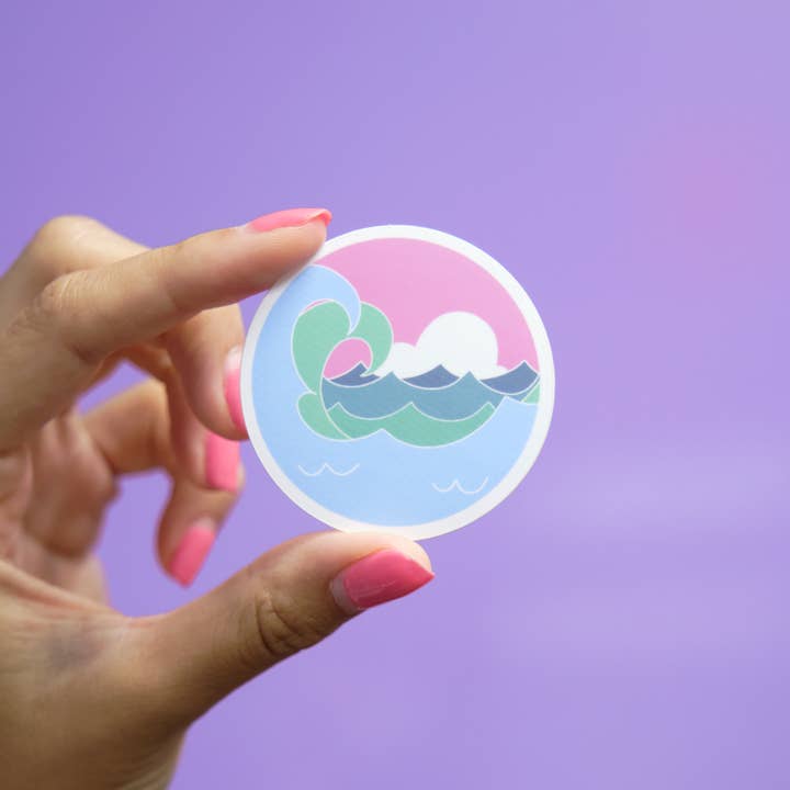 Seas The Day Matte Vinyl Sticker for wholesale by Vibe Stickies